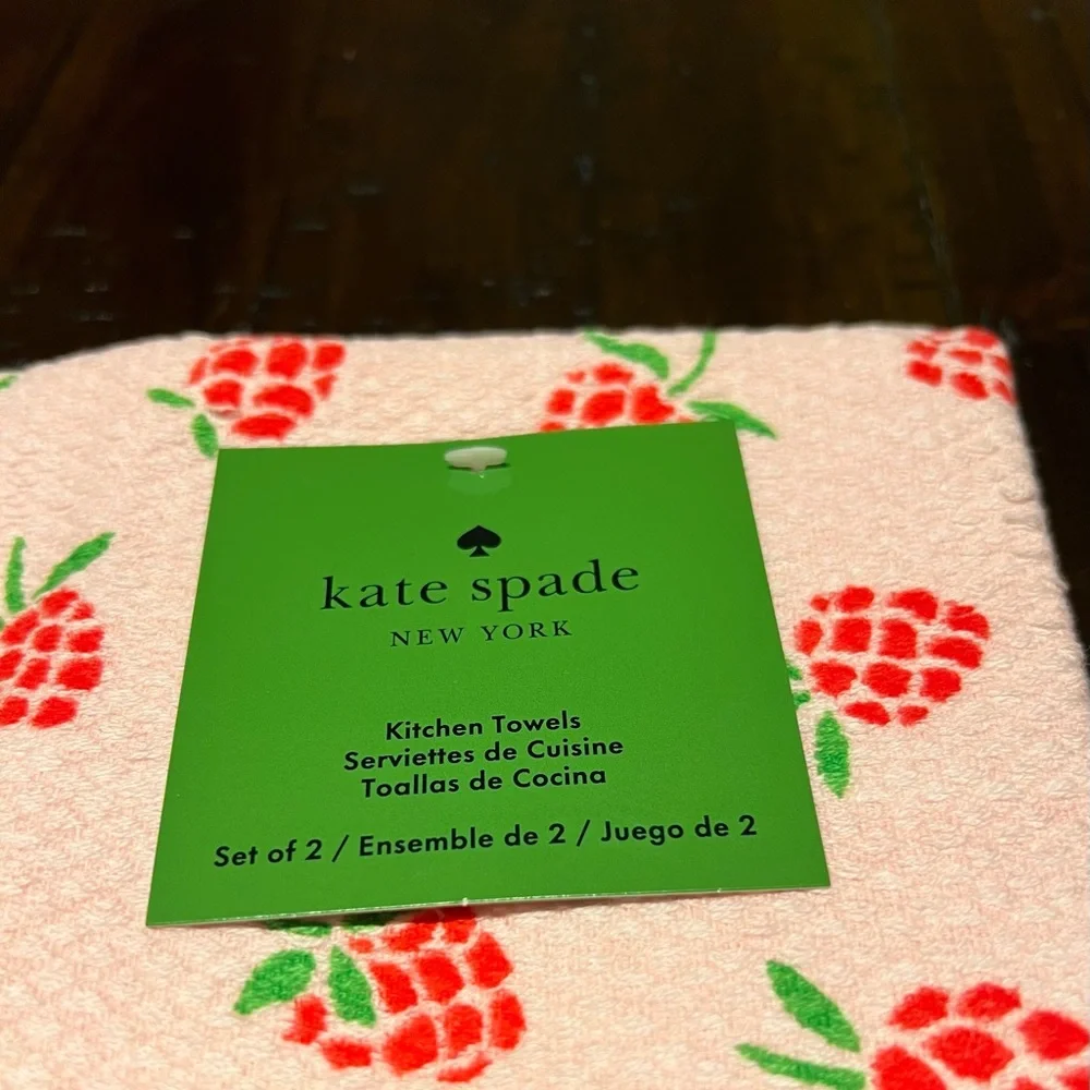 Kate Spade New York Pink Berries Kitchen Towels Set of 2